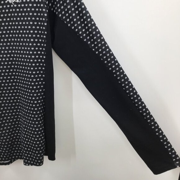 Women's L Adidas Aeroready Pullover Zip Top Popover Athletic Black White L/S - Picture 6 of 10